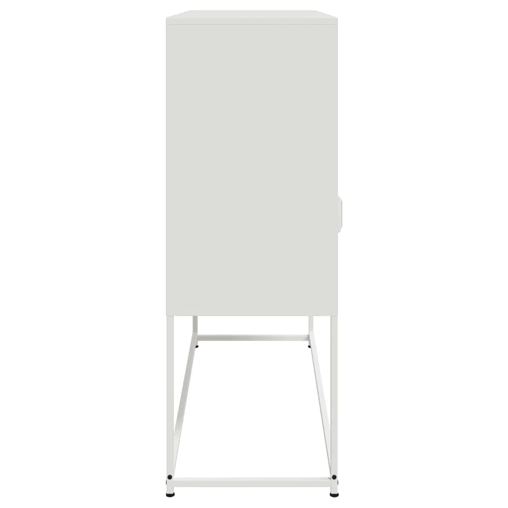 Buffet credenza cassettiera armadio mobile contenitore organizer per cucina soggiorno salotto 100,5 x 39 x 107 cm acciaio bianco 02_0030144