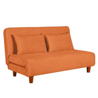 Divano Letto 2 Posti 146x91x82 cm in Tessuto Arancione