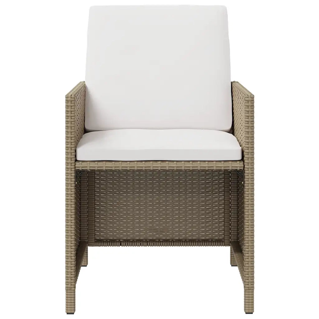 Sedie da Giardino con Sgabelli 2 pz | Sedie da Esterno in Polyrattan Beige