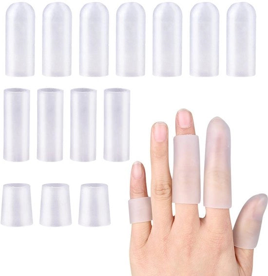 20 paia di guanti per dita in gel, cuscinetti per dita in silicone e protezioni, guanti per dita idrorepellenti per illuminazione di dita screpolate, vesciche e vescicole