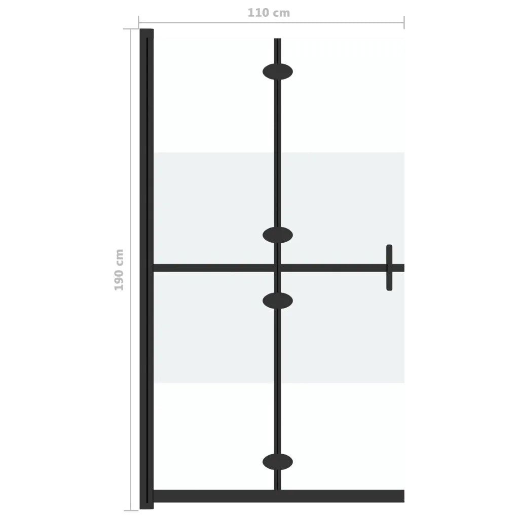 Parete per Doccia Walk-in Pieghevole in Vetro ESG 110x190 cm 151190