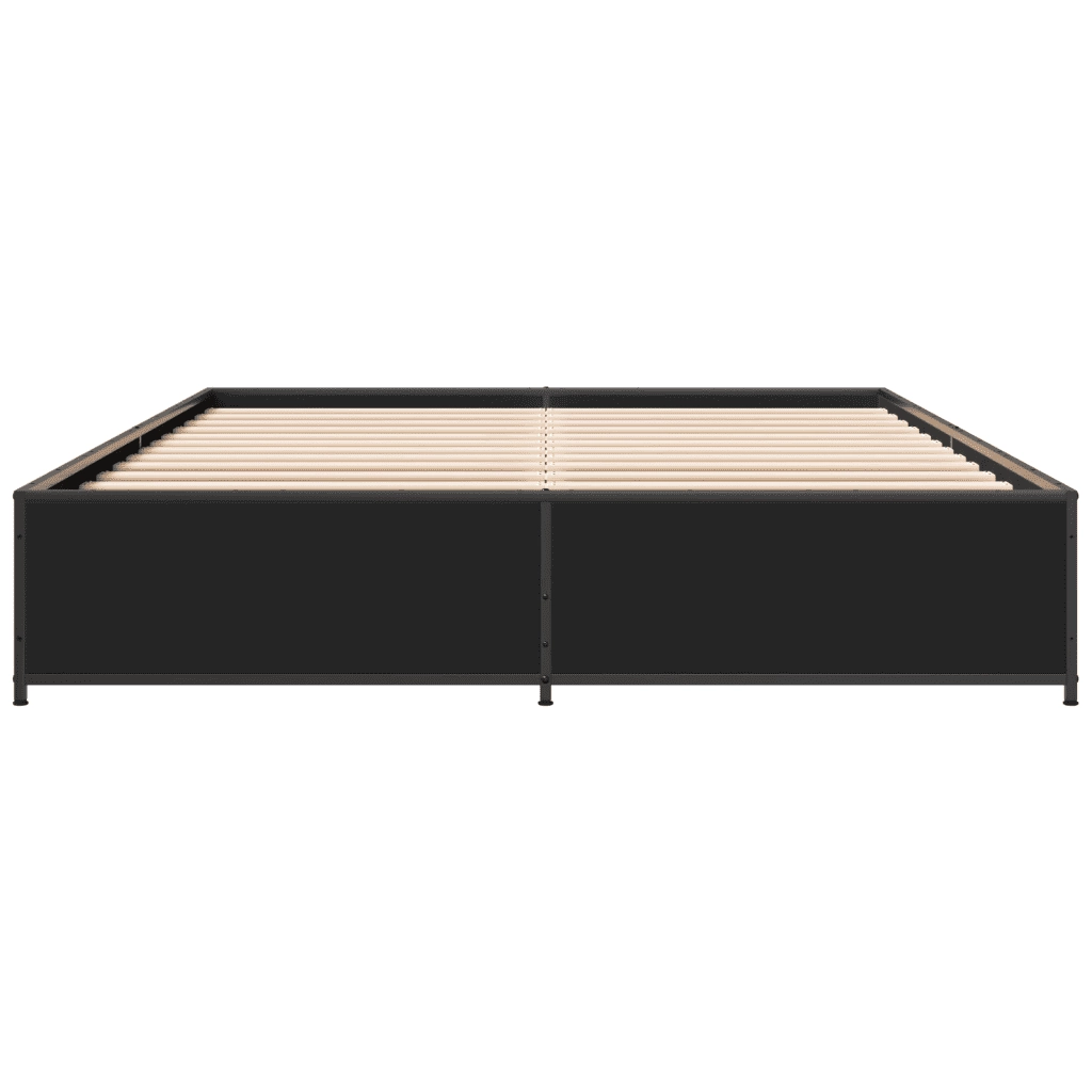 Giroletto Nero 140x190 cm in Legno Multistrato e Metallo 3279852