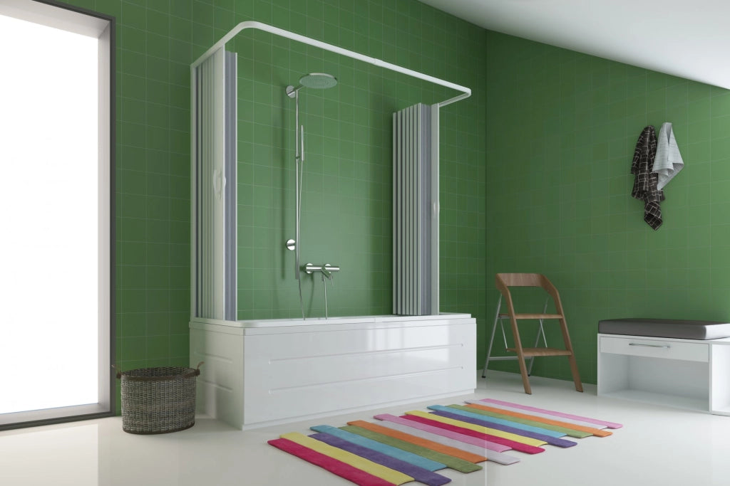 Box vasca 3 lati a soffietto angolare in pvc 70x170x70 cm Refote Dolphin