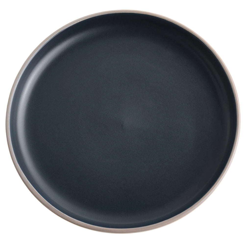 Servizio da tavola 16 pezzi in gres beige e blu elegante per cucina e sala da pranzo con finitura smaltata colorata per 4 persone