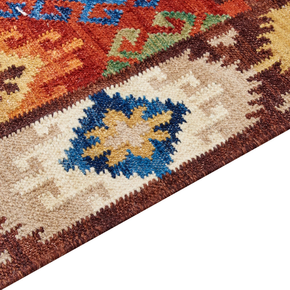 Tappeto di lana multicolore 200 x 300 cm kilim fatto a mano con nappe soggiorno camera da letto