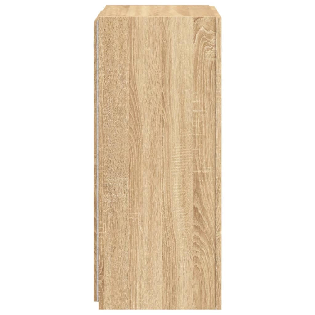 Mobile TV multimediale mensola TV credenza mobile TV sala da pranzo soggiorno parete attrezzata per camera da letto con luci LED rovere Sonoma 40,5 x 35 x 80 cm marrone 02_0028016