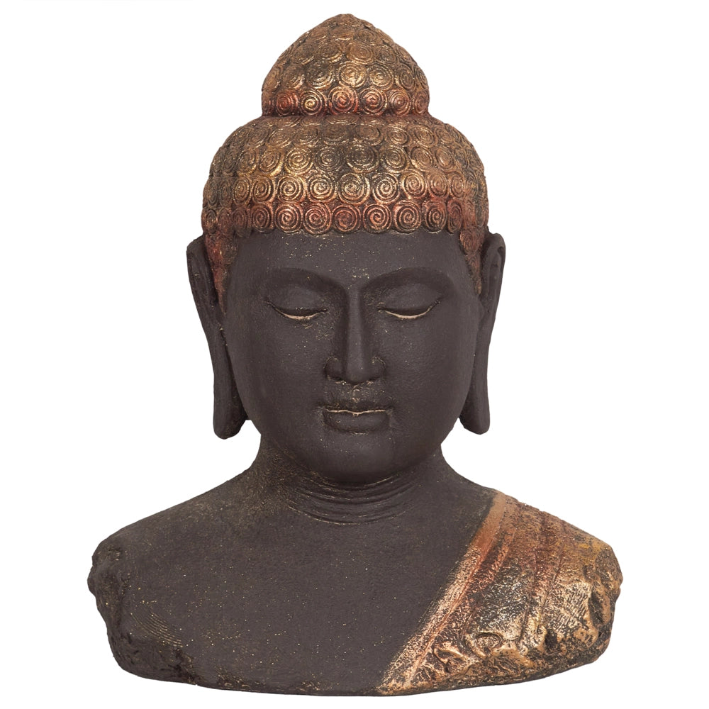 Figurina decorativa Statua di Buddha in magnesio nero e oro Statuetta Ornamento Finitura afflitta Accessori per la decorazione