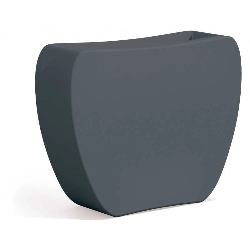 Vaso Fioriera moderna di design 100x31 H80 in polimero grigio resistente per interno ed esterno - Made in Italy - Monacis