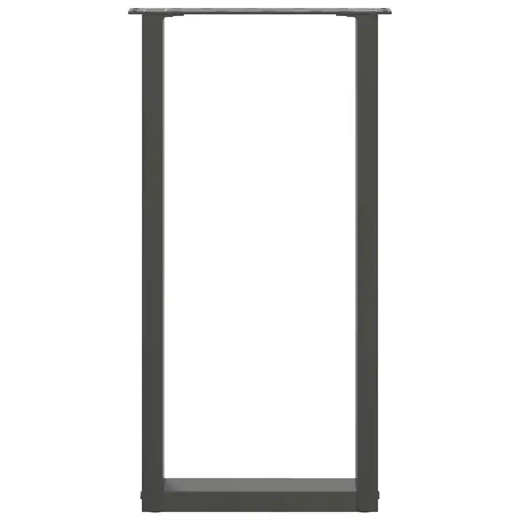 Gambe per tavolo consolle a forma di U 2 pz Antracite 38x(72-73) cm Acciaio 4013174