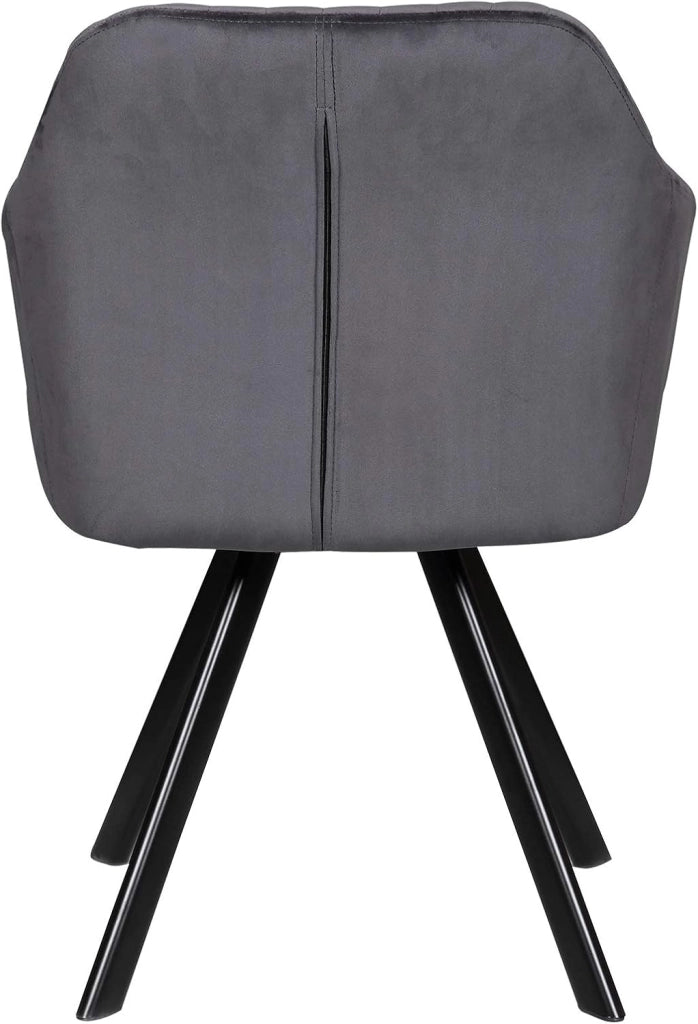 4X Sedie da Salotto con Braccioli Sgabello Grigio Scuro da Salone Cameretta Design Moderno 0260BY-4