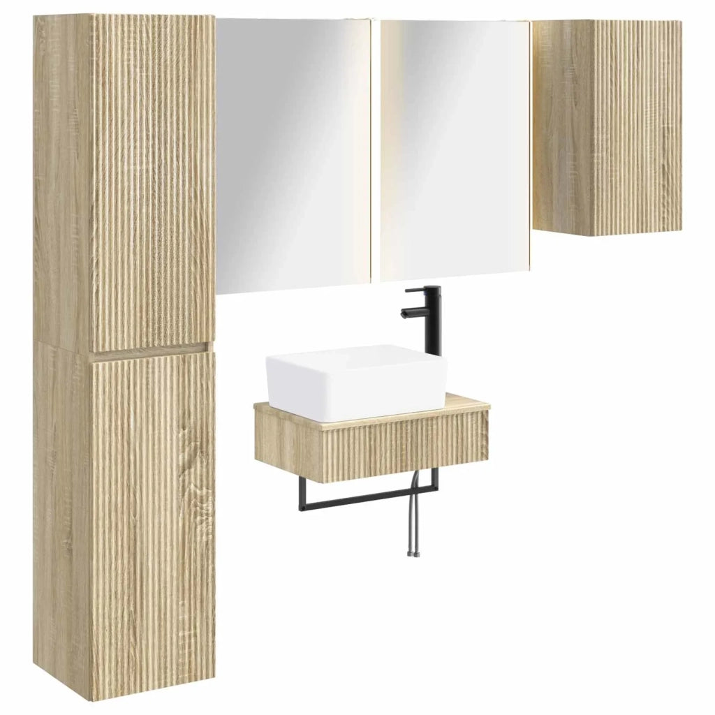 Set di mobili per il bagno 5 pcs Rovere Sonoma 3407281