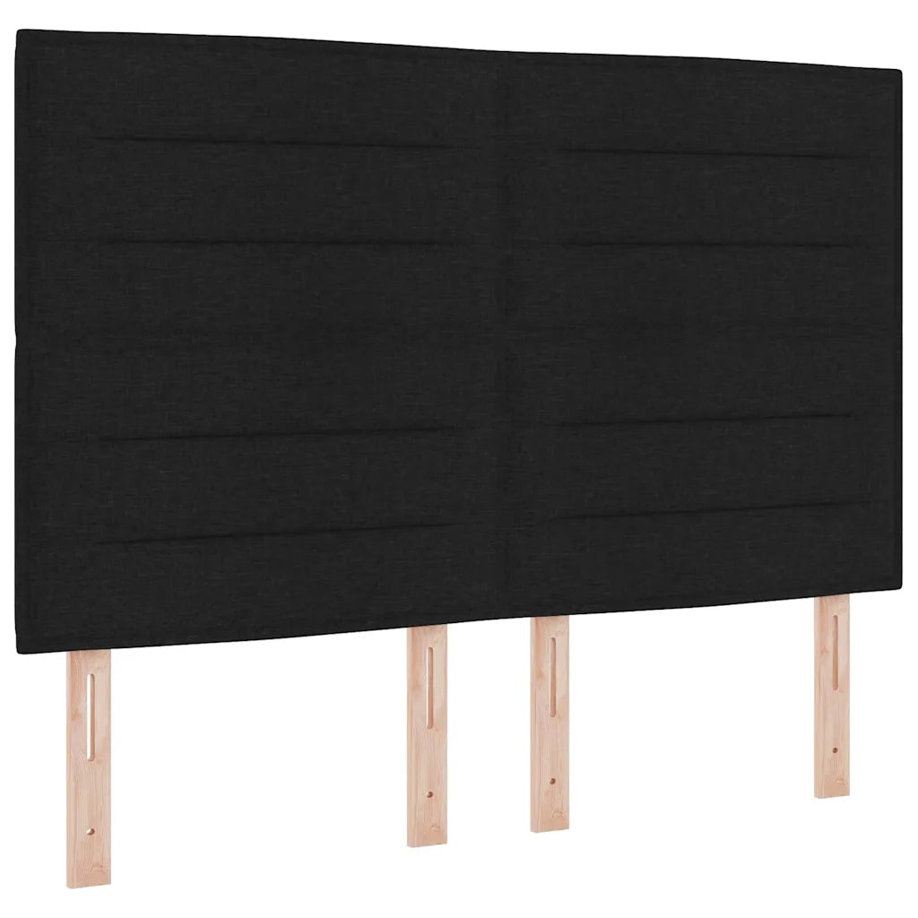 Letto a Sorgente LED con materasso Nero 160 x 200 cm Tessuto