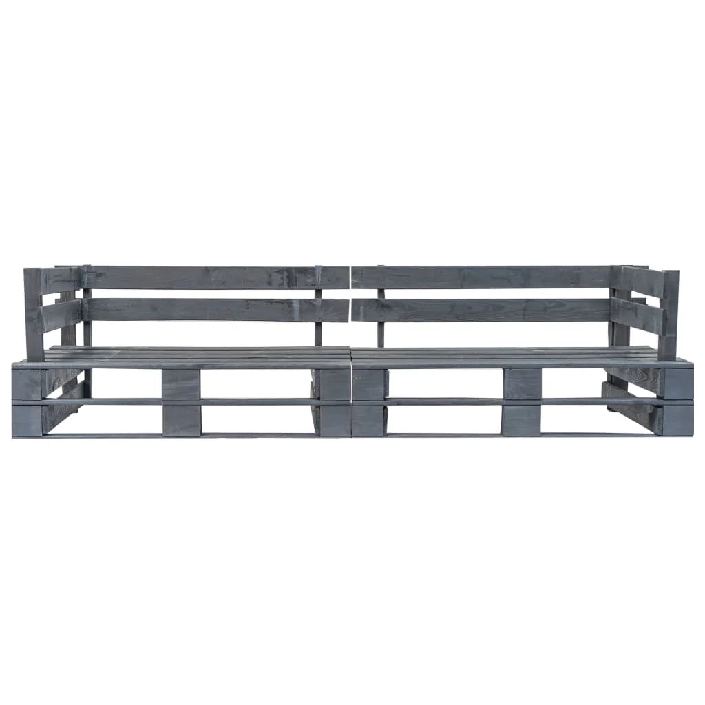 Divano da giardino in pallet a 2 posti 220 x 66 x 55 cm legno grigio 02_0011860