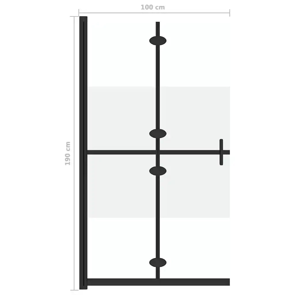 Parete per Doccia Walk-in Pieghevole in Vetro ESG 100x190 cm 151189