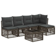 Set Divano da Giardino 6 pcs Grigio polyrattan