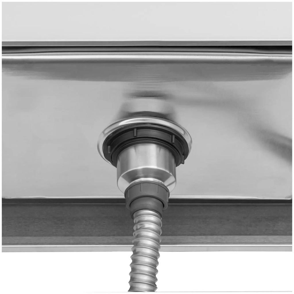 Lavello professionale in acciaio inox con 2 vasche 160 x 60 x 97 cm acciaio inox argento 14_0009565