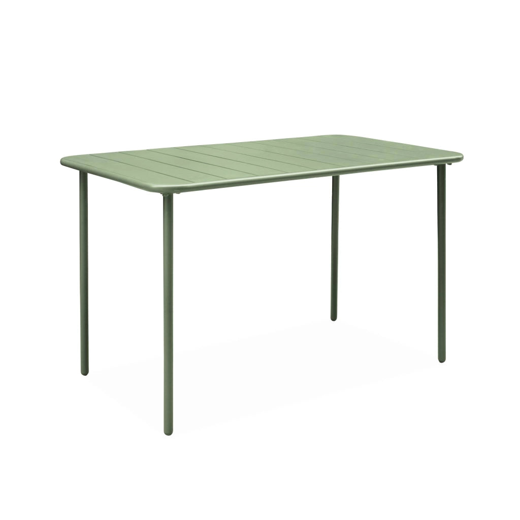 Set tavolo da giardino bistrot in acciaio con 4 sedie pieghevoli,