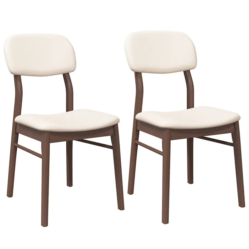 vidaXL Sedie da Pranzo con Cuscini 2pz Marrone Legno Massello di Hevea