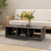 Tavolino da Salotto-Tavolino da soggiorno Grigio 110x50x34 cm Legno Massello di Pino