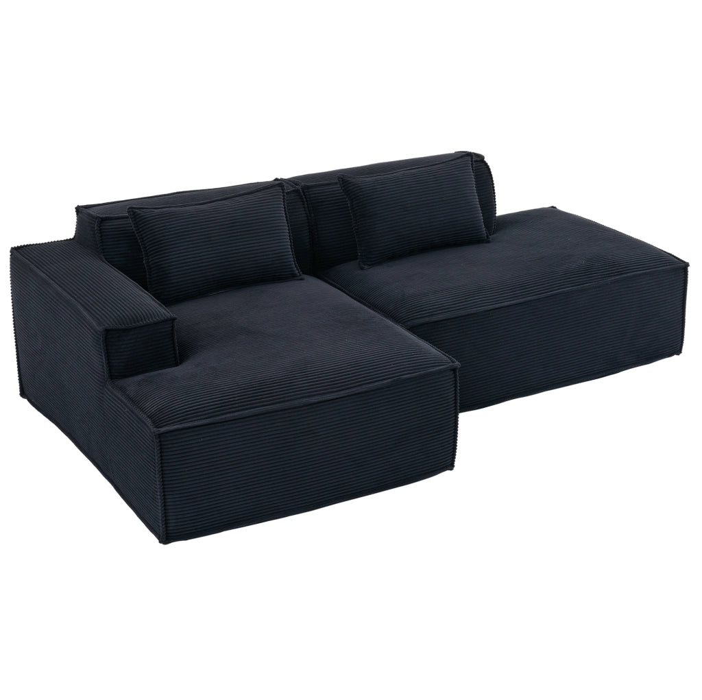 Divano imbottito 235 cm in poliestere nero HOMVRA