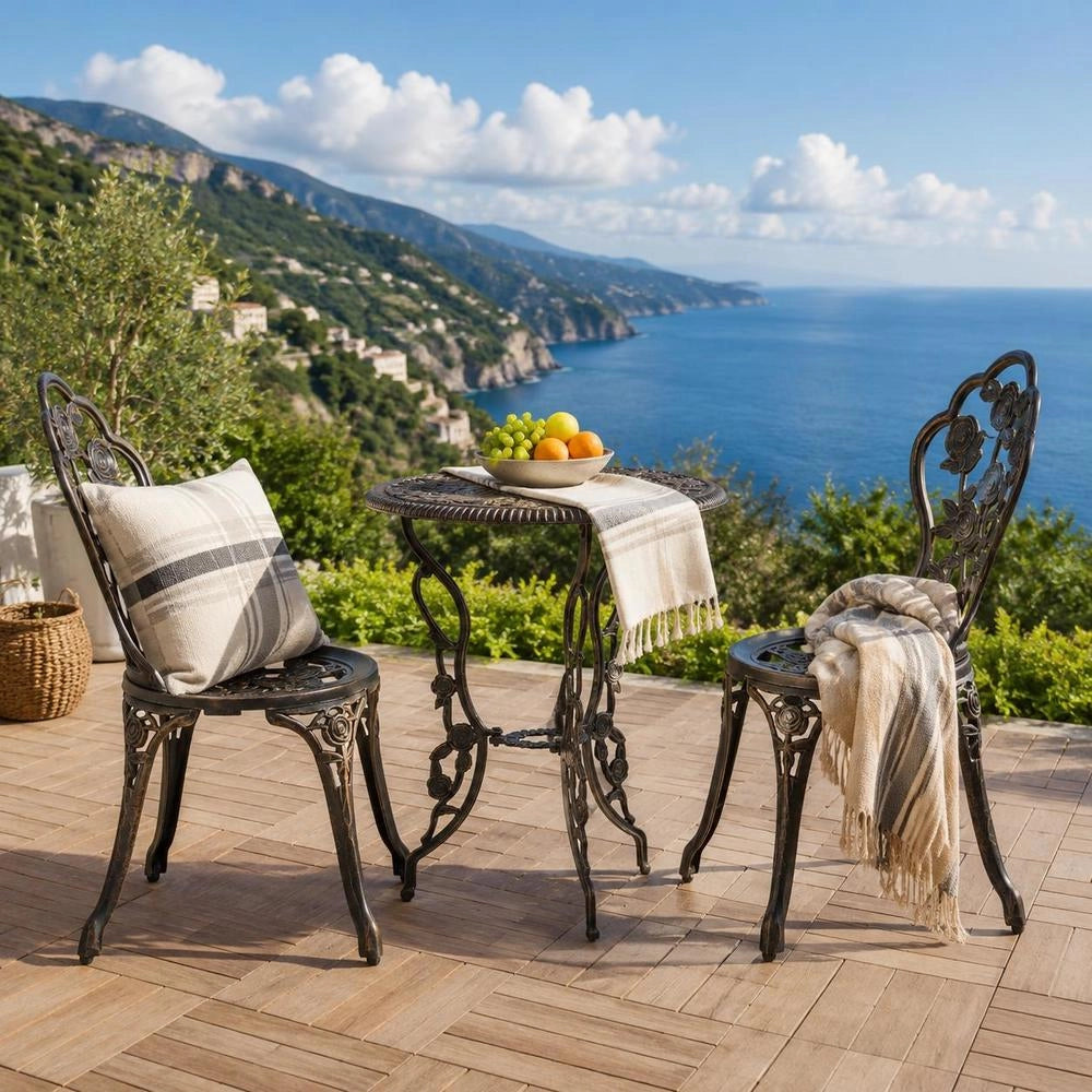3-piece Bistro Set, Cast Aluminum