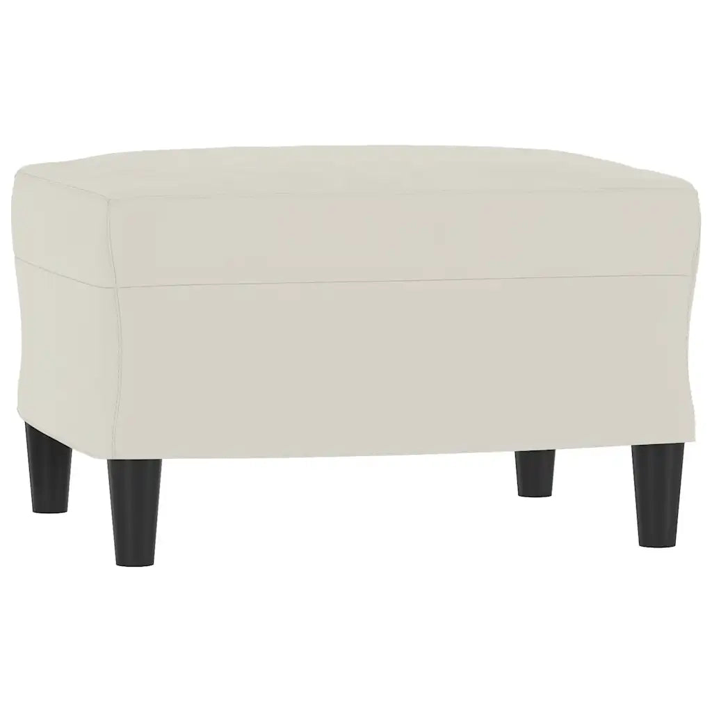 Poltrona | Sedia Relax con Poggiapiedi Crema 60 cm in Velluto