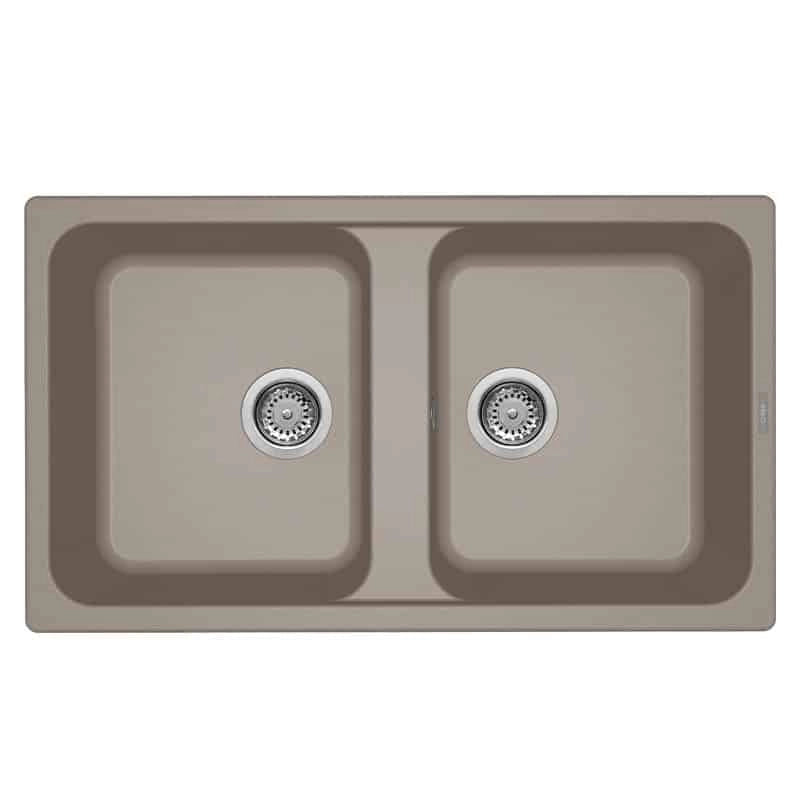 Lavello Elleci Incasso 2 vasche 86x50 Life 450 Granitek Grigio Tortora LG245043