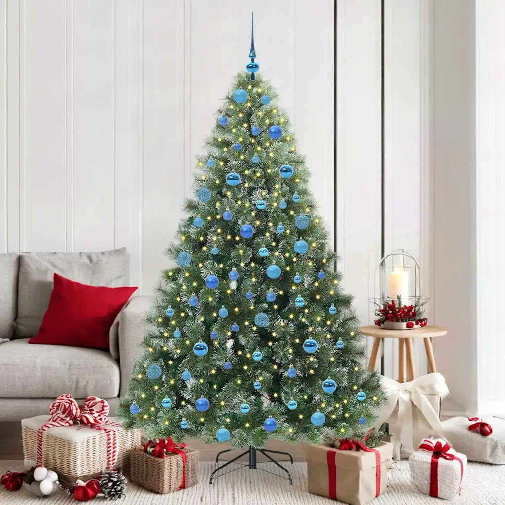 Albero di Natale | Decorazioni natalizie artificiale con 300 LED Verde 180 cm PE e PVC