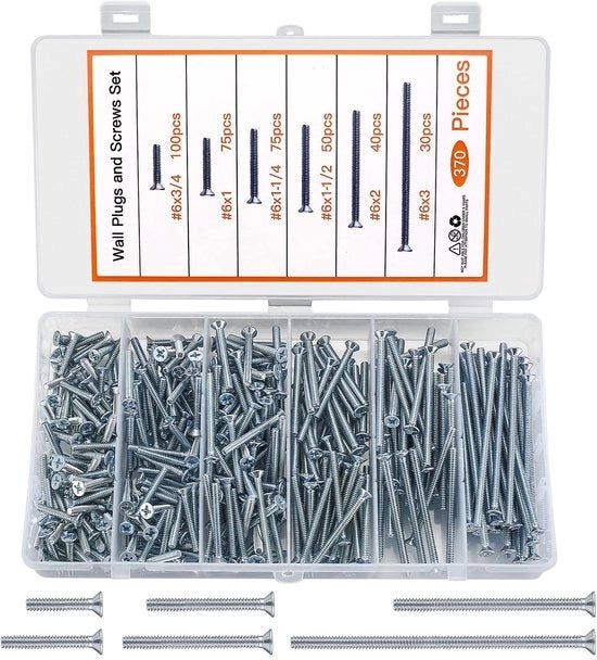Set di viti per apparecchiature - Testa piatta, viti a croce - Giallo ossidato - Viti a inculo - Materiale di fissaggio per schede di commutazione