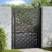 Cancello Giardino Nero 105x130 cm in Acciaio Design a Croce