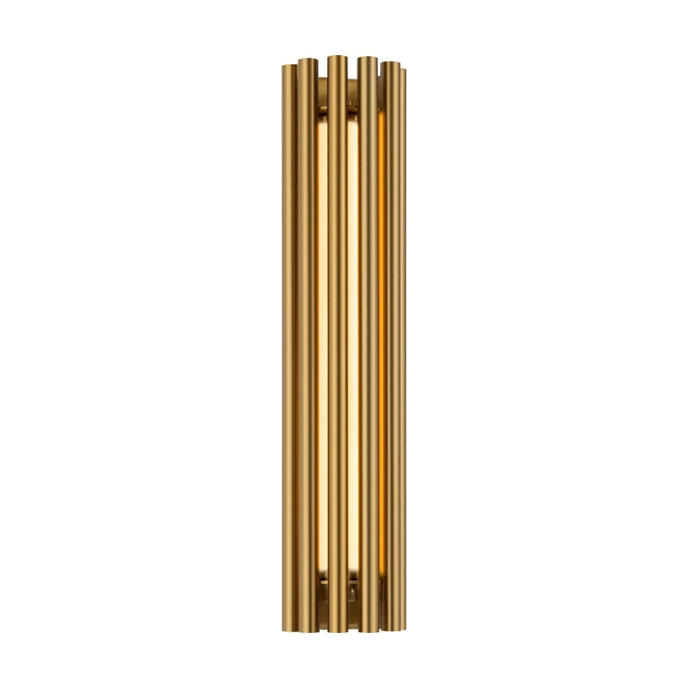 Applique Contemporanea Sonata Led Alluminio Ottone Diffusore Vetro Oro