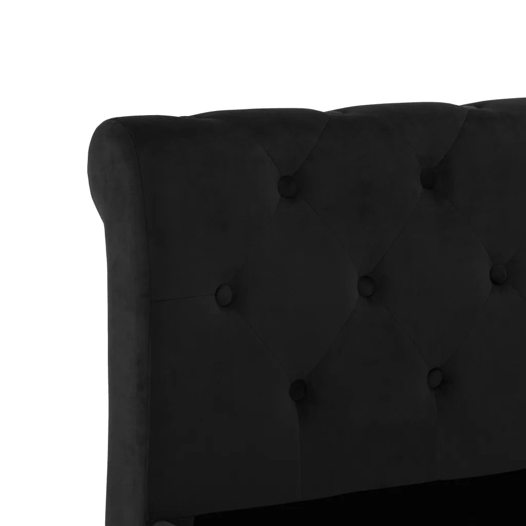 Letto singolo | Letto per adulti | Giroletto Nero in Velluto 90x200 cm