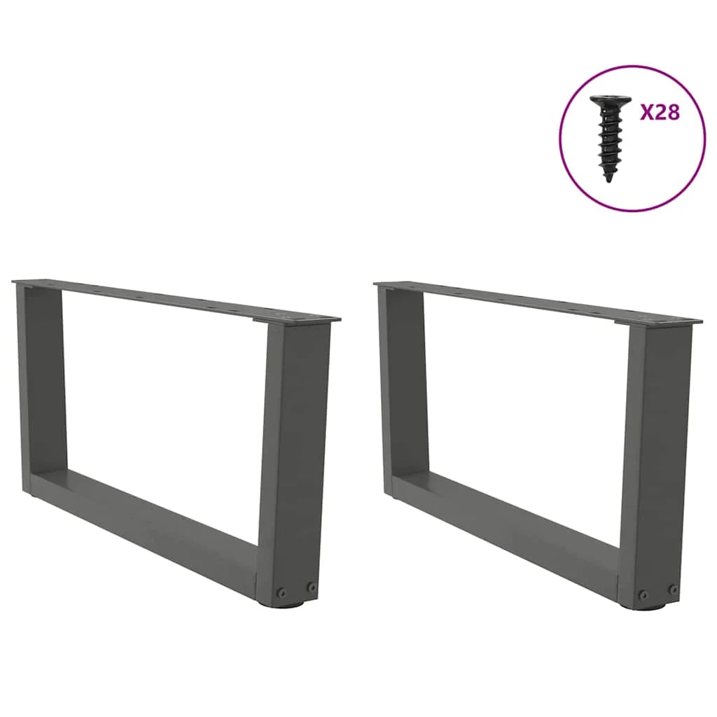 Set di 2 gambe per tavolino da caffè dal design moderno a forma di V per personalizzare un tavolo da 70 x 30 x 31 cm in acciaio antracite 02_0056906