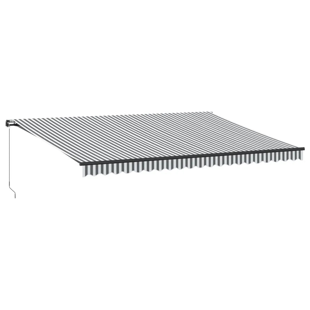 vidaXL Tenda da Sole Retrattile Manuale Antracite e Bianco 500x350 cm