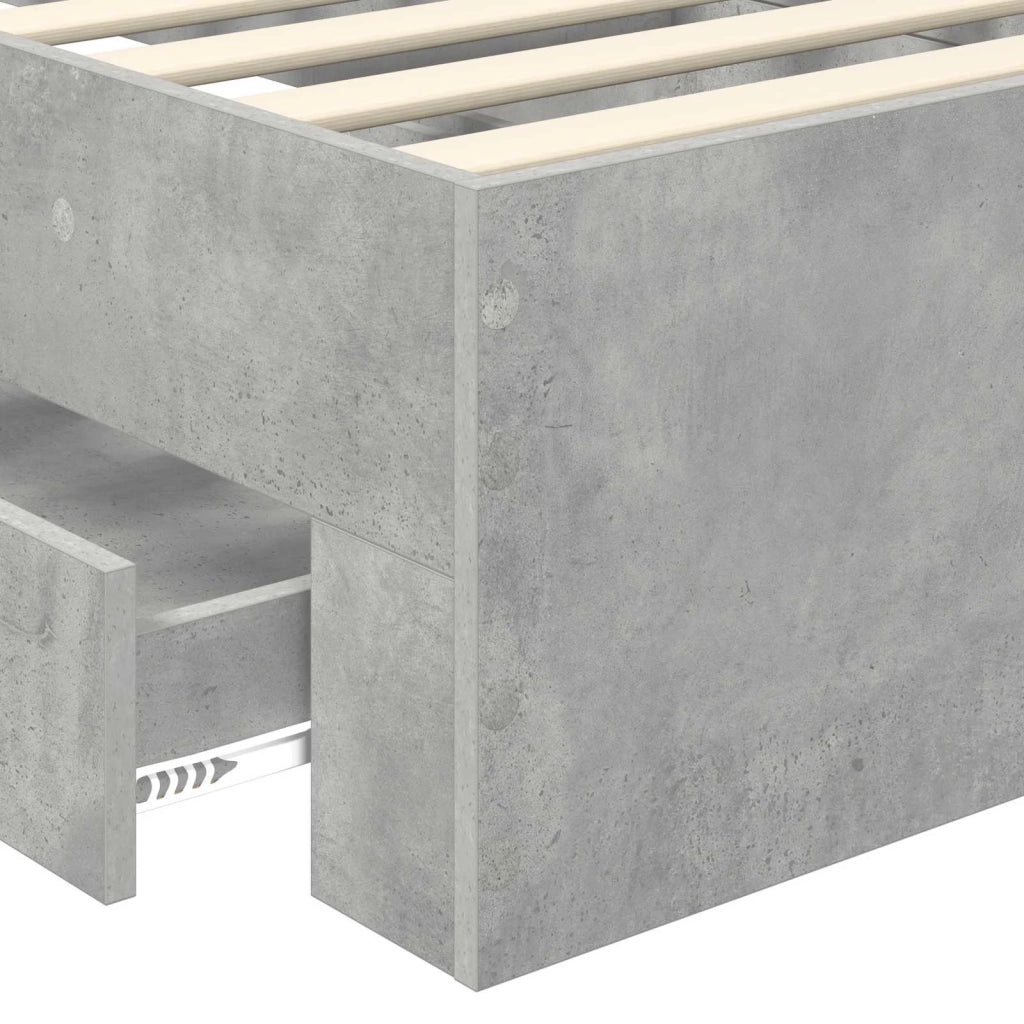 Struttura del letto con testiera Grigio cemento 90 x 200 cm 3410943