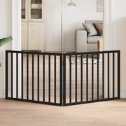 vidaXL Cancello per Cani Pieghevole 2 Pannelli Nero 160cm Legno Pioppo