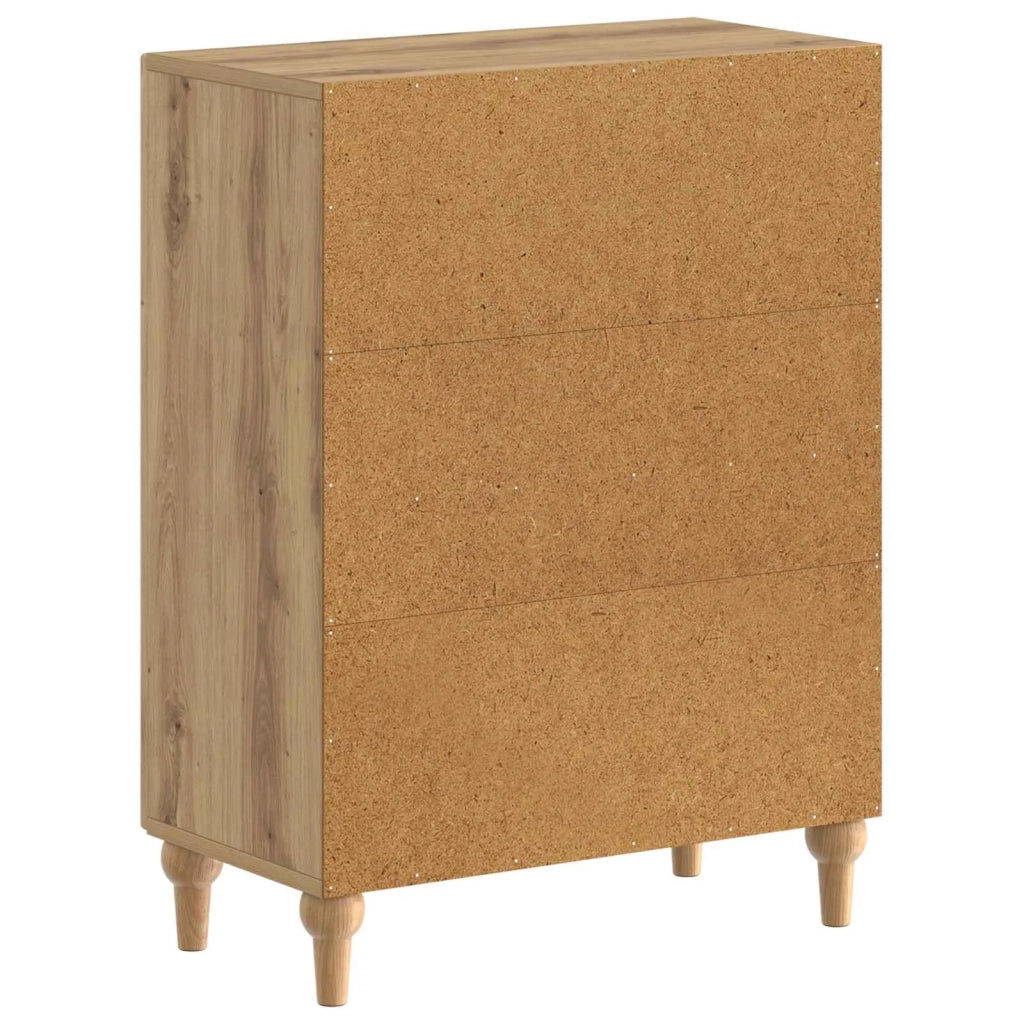 Mobiletto da Bagno ALKMAAR Rovere Artigianale 59,5 x 31 x 80 cm 896184