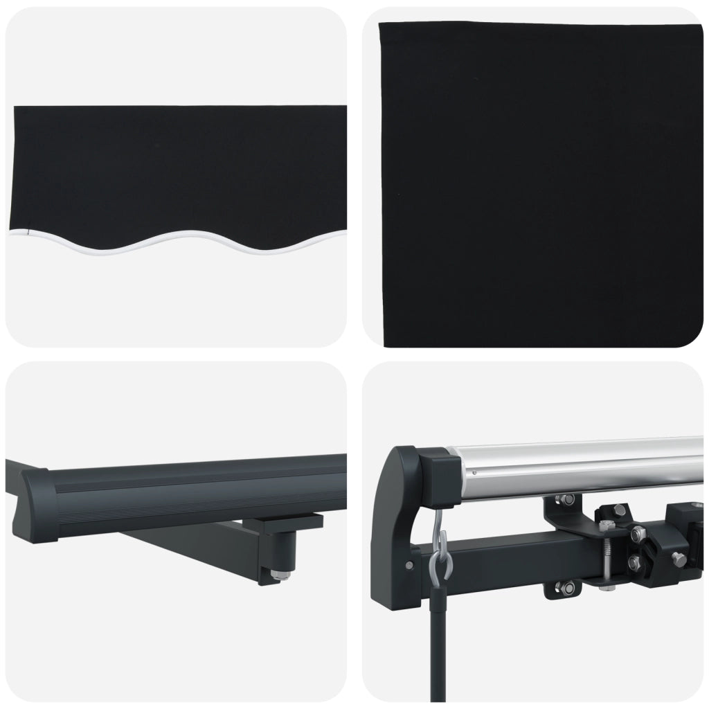 Tenda Retrattile Manuale  Nera 350x250 cm