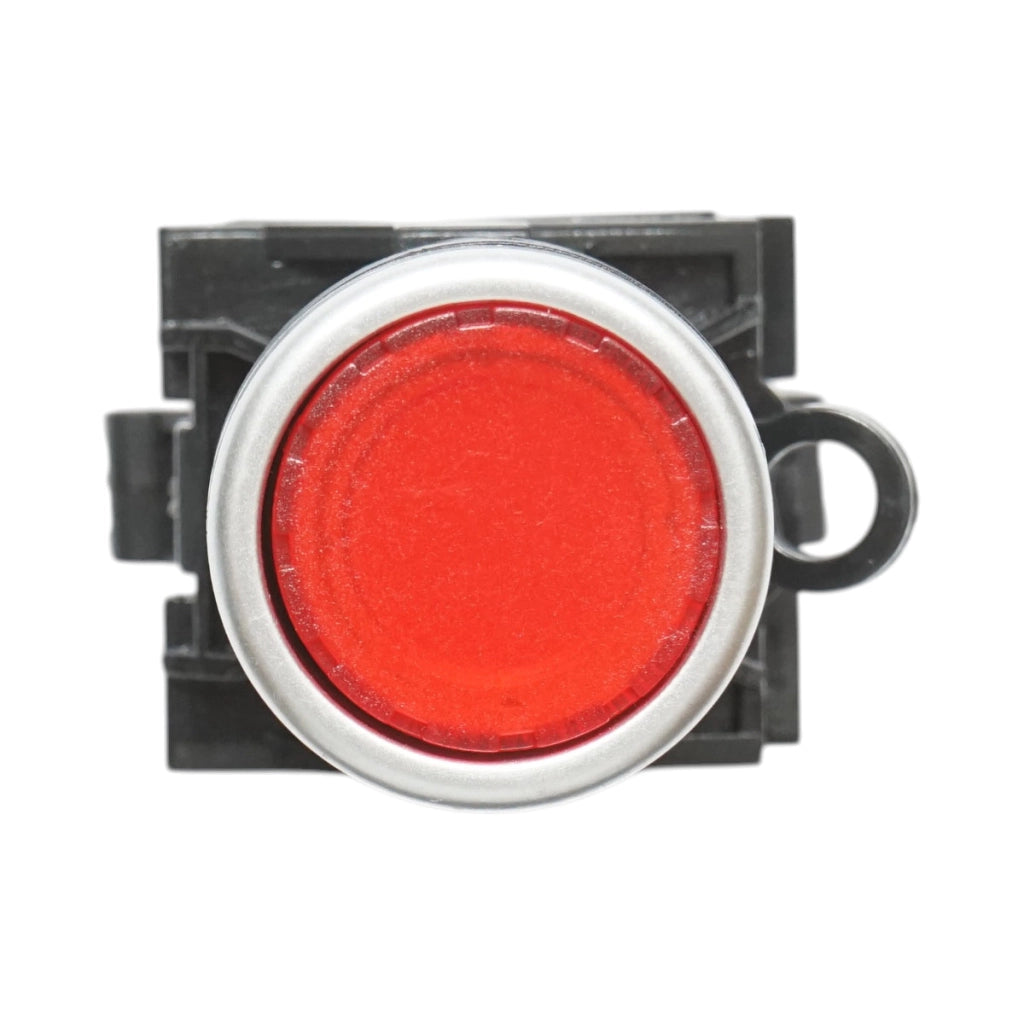 Pulsante di comando illuminato 220V AC LED rosso con ritorno 1NO+1NC, 10A/600V AC, 1A/250V DC LA42 Breckner Germany