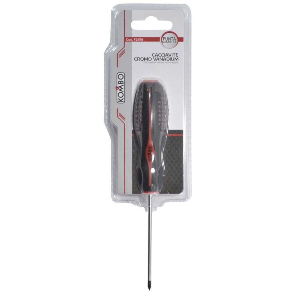Cacciavite a croce PH0 mm 0x3x75, impugnatura ergonomica antiscivolo bicolore , lama