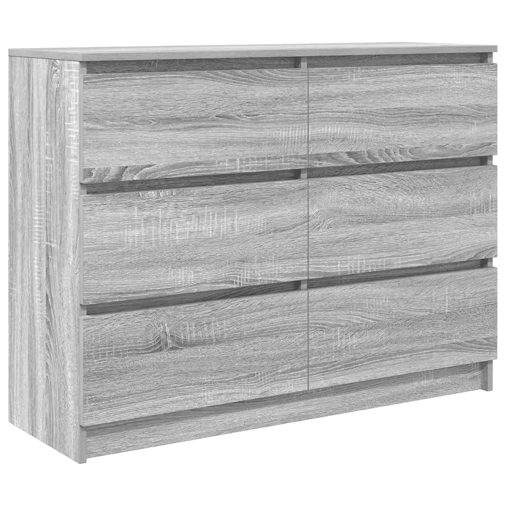 Credenza Grigio Sonoma 100x35x76 cm in Legno Multistrato