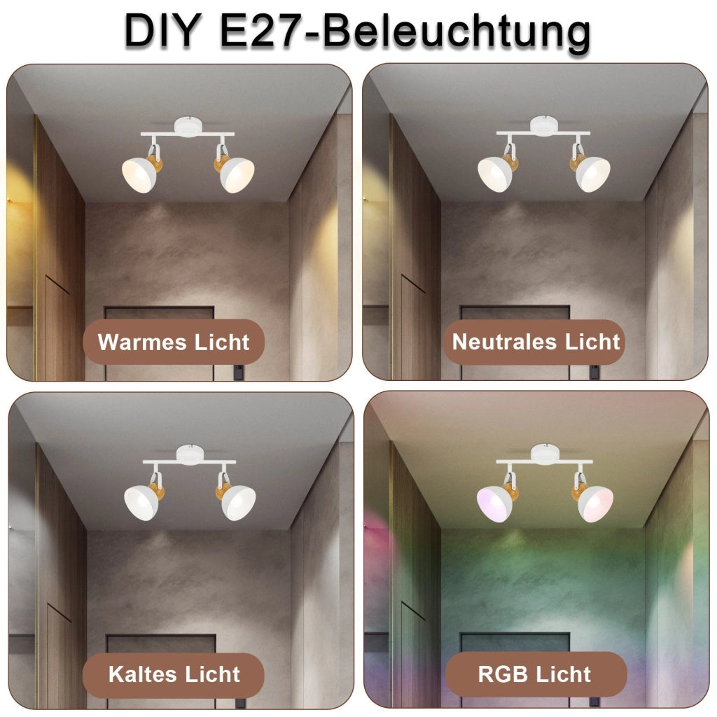 ZMH Faretto da soffitto a 2 luci orientabile a 350° Vintage Plafoniera Soggiorno