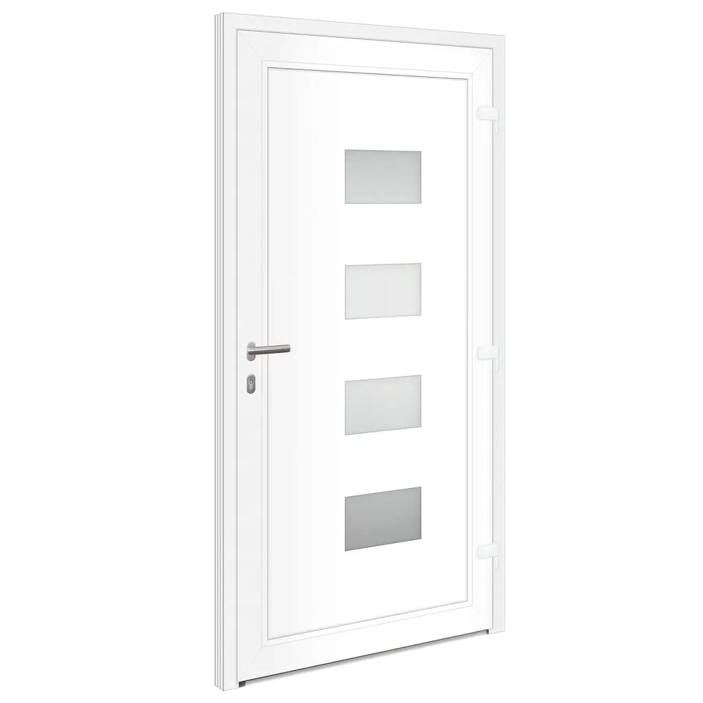 vidaXL Porta Ingresso Bianca 110x210 cm in Alluminio e PVC