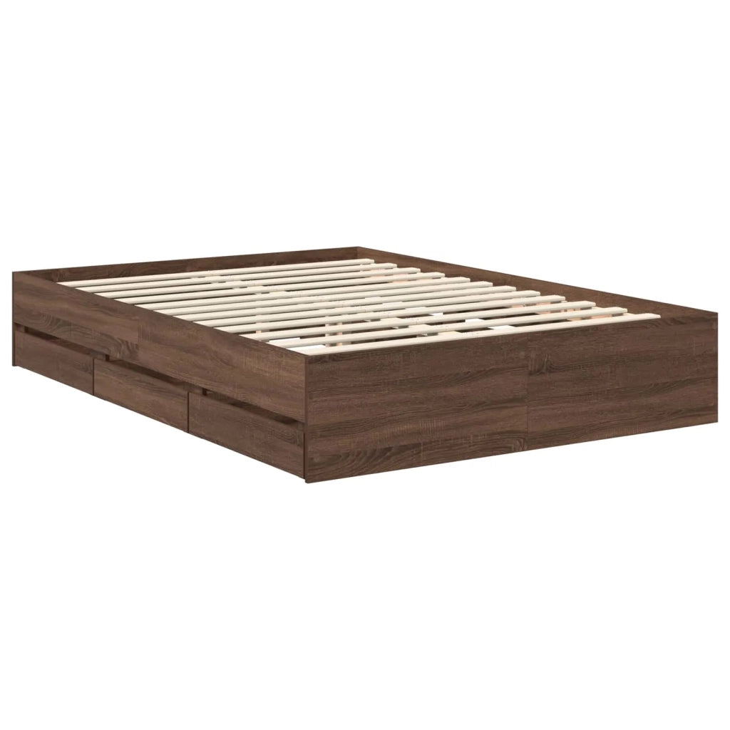Struttura del letto con cassetto Quercia marrone 140 x 190 cm 3412191