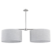 Plafoniera minimal argento, paralumi grigi 2xE27 DUO Alfa
