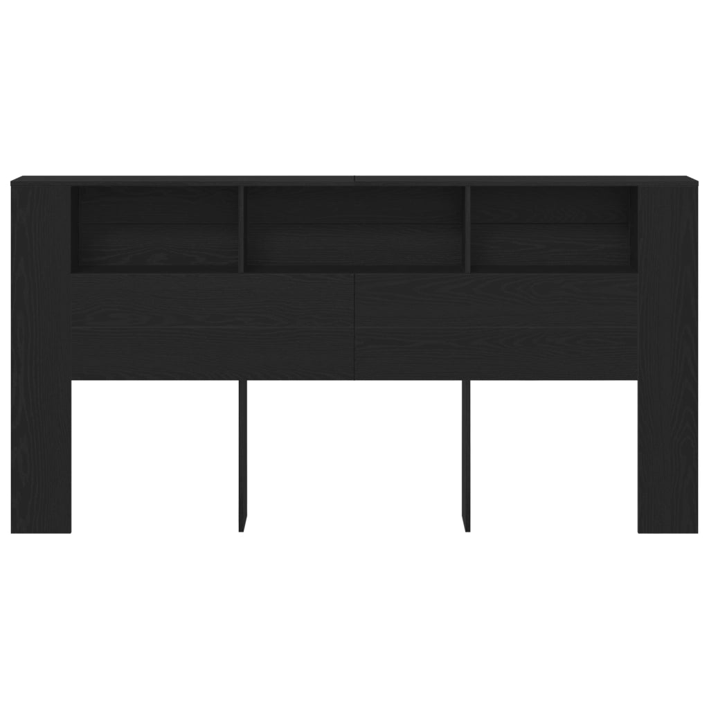 Testata letto Armadietto Nero Rovere 200x18,5x104,5 cm