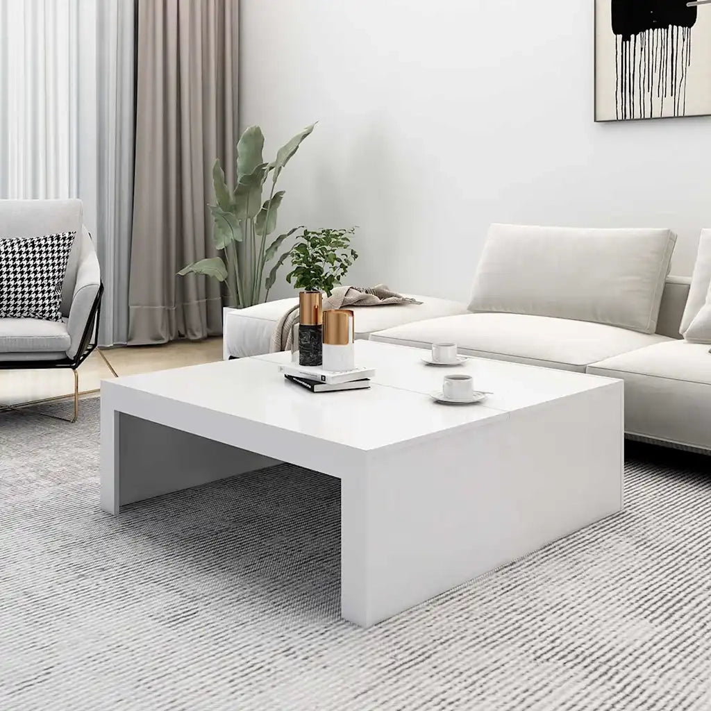 Tavolino da Salotto Bianco 100x100x35 cm Truciolato 808567
