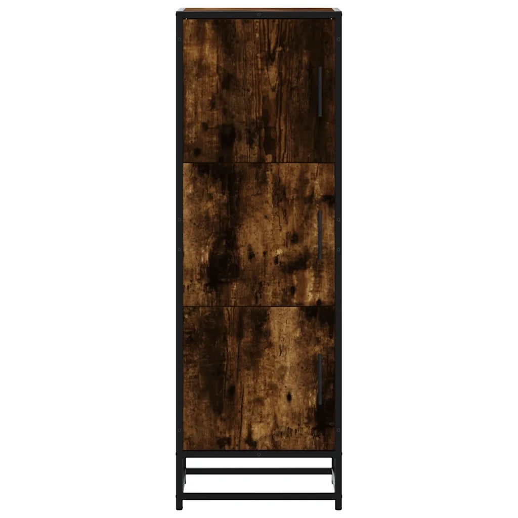 Credenza Rovere Fumo 35,5x35x106,5 cm Legno Multistrato Metallo 849066