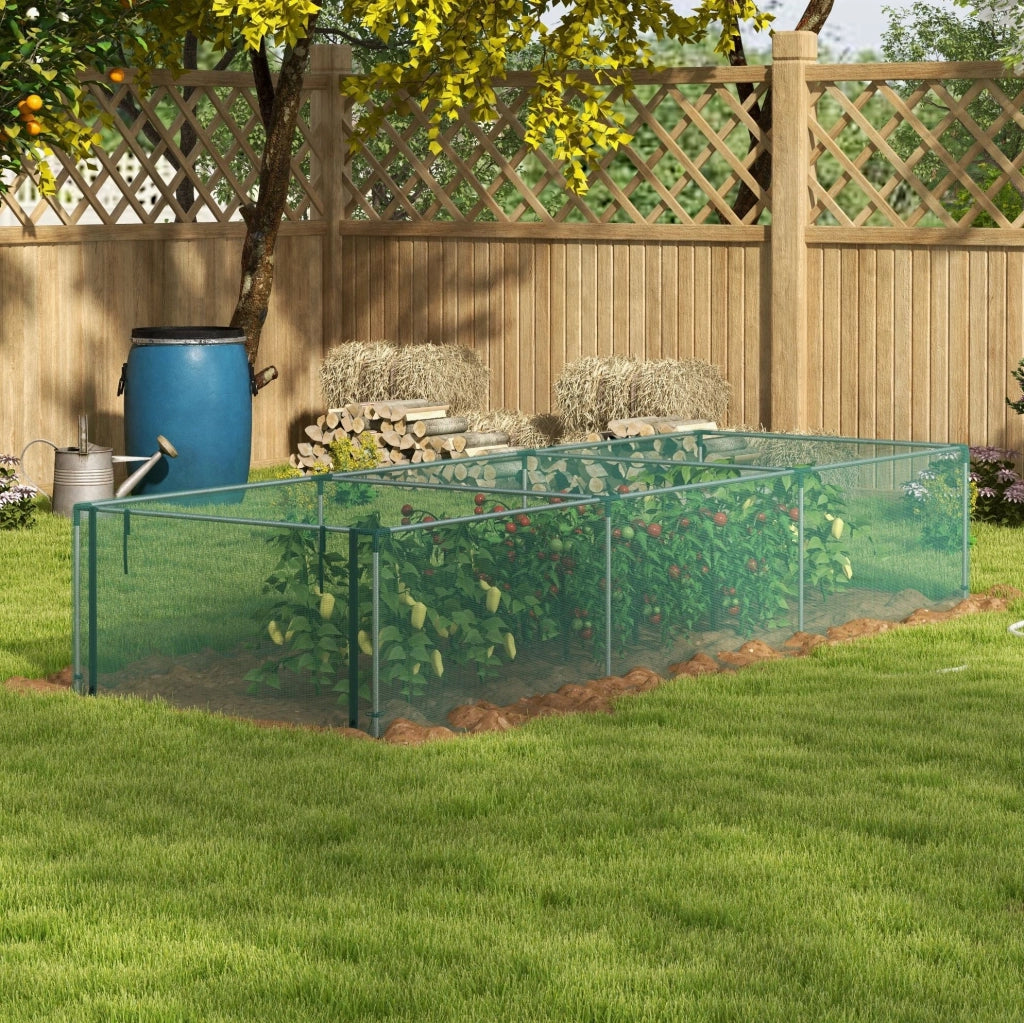 Tenda protettiva per piante 125 x 373 x 62,5 cm verde con porta zip