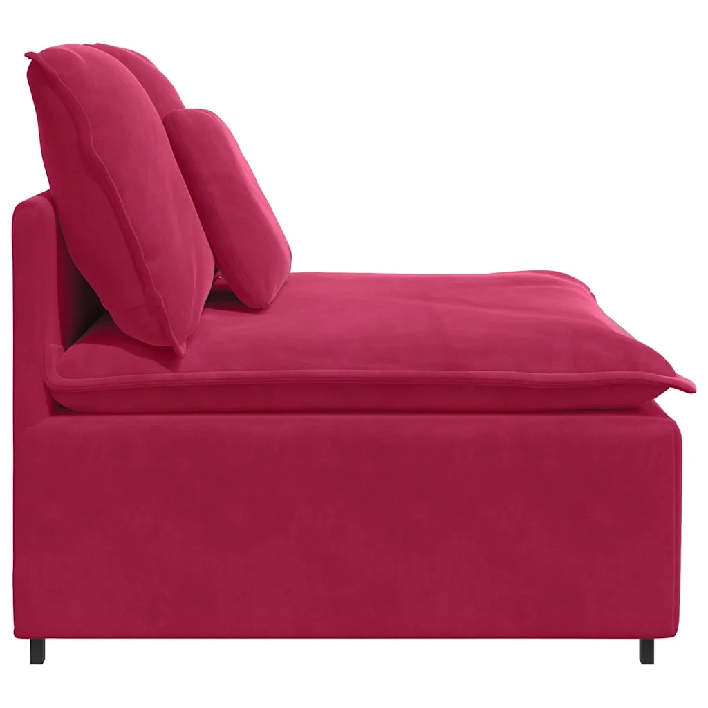 Modulo Centrale Divano Modulare con Cuscini Rosso Vino 100 cm 4104433